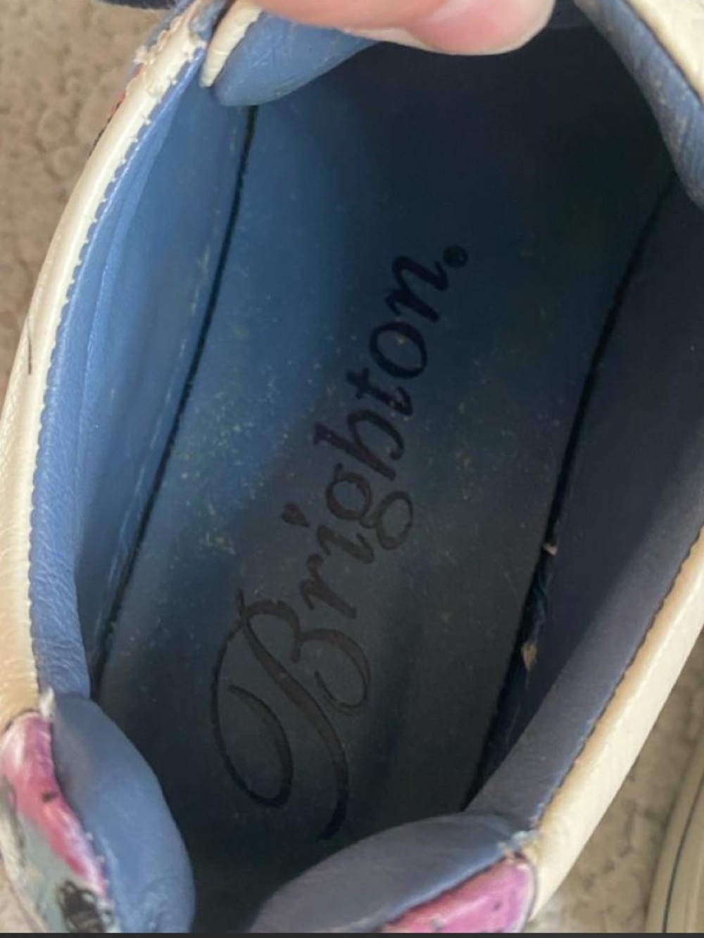 Brighton Cream Sneakers with Blue Interior and Butterfly Accents - Picture 4 of 8